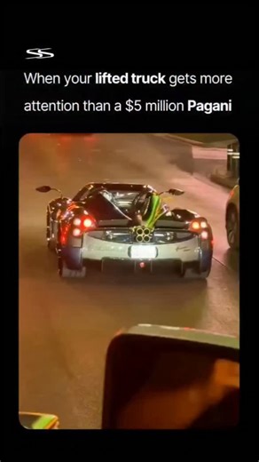 Supercars Spotting on Instagram: "Truck or Pagani? Named after the powerful God of Wind, the Pagani Huayra emerges as a masterpiece of extreme rarity. This vehicle transcends ordinary engineering by fusing, with absolute perfection, the raw power of an AMG-sourced twin-turbo V12 engine with the choreographed elegance of a computer-controlled active aerodynamics system. Every curve of its bodywork has been designed to cut through the air with precision, while movable flaps adjust in real time to 