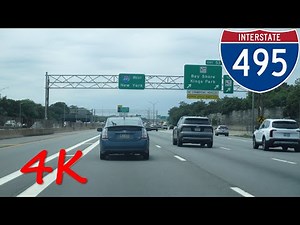 ⁴ᴷ Long Island Expressway (Interstate 495 Exits 73 to 32) westbound [4K VIDEO]