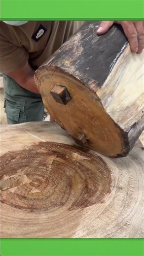 Making a Simple Wooden Table from a Solid Tree Block #woodworking #short