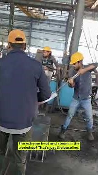 One of the world's most dangerous jobs — one slow move and it's over 🔥⚠️#SteelWorkers #HazardousJobs