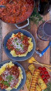 Smoked Beef Brisket Ragu is the ultimate comfort food recipe for pasta lovers. Slow cooked, rich and full of flavour, this BBQ brisket pasta dish is perfect for making the most of leftover smoked meat. Ingredients 3 tbsp rapeseed oil 2 medium onions diced 2 carrots diced 2 celery sticks diced 3 cloves garlic minced 2 tbsp tomato paste 1 tbsp flour 500ml beef broth 250ml red wine 2 cans chopped tomatoes Thyme sprigs or 1 tsp dried thyme 700g smoked brisket (or seared rump steak) Salt and black pe