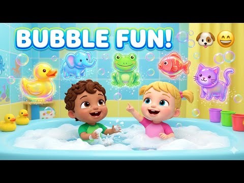 Bath Time Animals Song 🫧🐱 | Bubble Fun for Kids Bubble Bath Song 🫧🐟 | #bathing