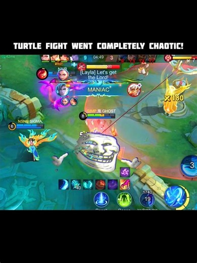 Turtle Fight Turned Into Pure Chaos 😈 | Aamon Maniac #mlbbshorts #mlbb