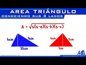Área y Perímetro del triangulo cuando conocemos sus 3 lados | Fórmula de Herón