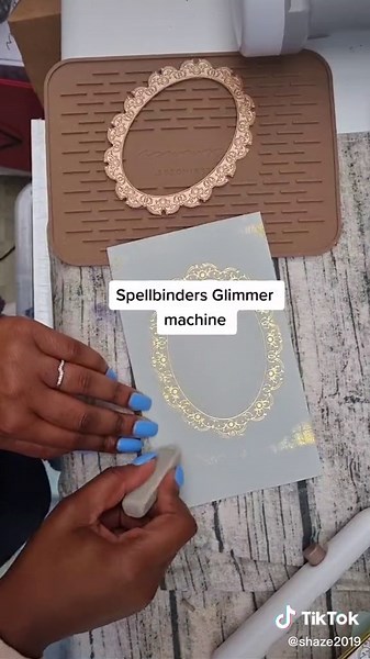The first time using the Spellbinders glimmer foil machine. #Spellbinders #Foilmachine #crafting