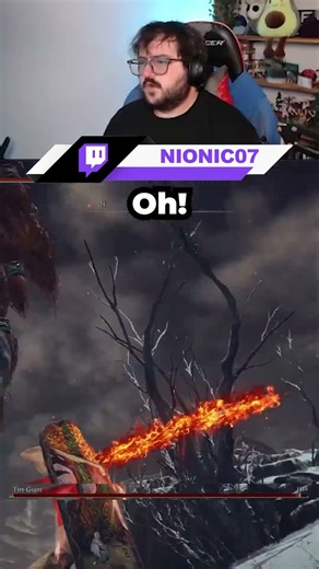 Flame spear damage against the fire Giant! #eldenring #eldenringdlc #darksouls #shadowoftheerdtree