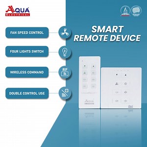 3K views · 31 reactions | Take control of your home with the Aqua 4-Gang Plus Dimmer! Adjust lighting and Fan effortlessly with dual remotes – perfect for setting the mood or saving energy. Stylish, smart, and super easy to use. Upgrade your space today! Shop Now: https://shorturl.at/jCTtc #AquaElectrical #SmartHome #HomeAutomation #LightingControl #AquaElectrical #DimmerSwitch #HomeUpgrade #EnergyEfficiency #ModernLiving #SmartLighting #TechSavvyHome | AQUA Electrical | Facebook