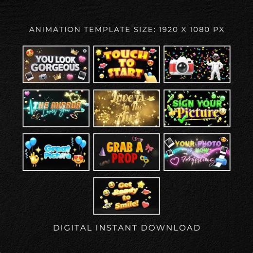 3D Mirror Booth Animations, Touch to Start, Countdown, Pose, Love, Compliment, Party Props Animated Screens for Mirror Booth, Magic Mirror - Etsy UK