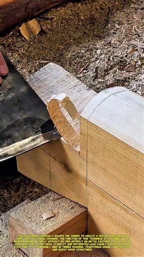 Traditional Wood Joint Carving Technique | Precision Timber Framing by Hand.