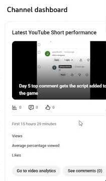 Day 6, whatever the top comment is, I will add the script to my game