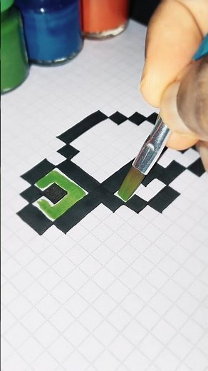 Easy Pixel Art Turtle Drawing #animalart #pixelart #drawing