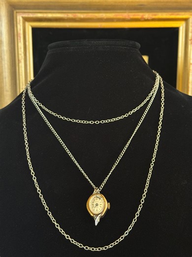 Vintage Watch Pendant Necklace – Rhodium Plated Iron Chain – Decorative Timepiece Jewelry - Etsy