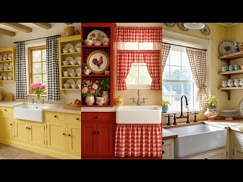 Farmhouse Kitchen Curtains for Small Spaces | Country Style Window Decor