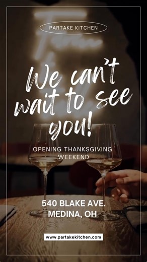 Our Thanksgiving menu is about to drop early next week! Please make sure you are subscribed to our mailing list so you don’t miss out! We have a great promotion when you order early as well as an option to donate meals to those in need in our great community of Medina! STAY TUNED! Lots more details to come! www.partakekitchen.com | ParTake Kitchen