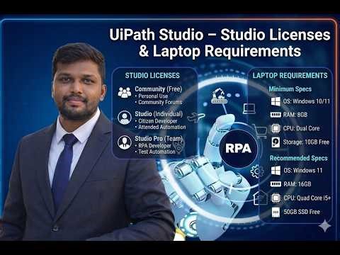 UiPath Studio – Studio Licenses & Laptop Requirements#rpa #uipath #uipathcommunity #uipathlearner