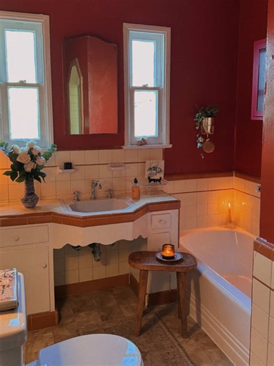 Cozy Rental Bathroom Makeover: Colorful Transformation