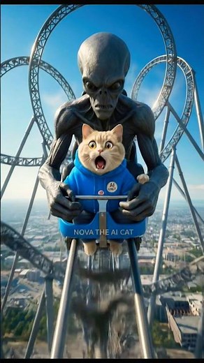 Cat and Alien Ride the Wildest Roller Coaster Ever!