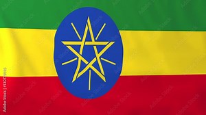Flag of Ethiopia. Rendered using official design and colors. Seamless loop. Stock Video