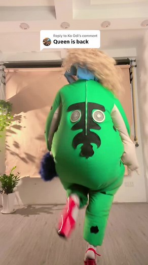 Energetic Dance in Inflatable Costume