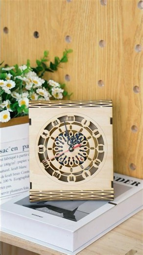 Watch a Piece of Wood Become a Beautiful Clock #woodworking #clock #lasercut