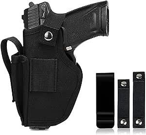 9mm Holsters Pistols for Men/Women, Universal Waistband Concealed Gun Holster with Mag Pouch for Pistols Right/Left Hand, Inside and Outside The Waistband Bundle, Compact Subcompact Handguns