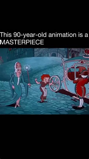ERROR on Instagram: "Released in 1934, Poor Cinderella is an animated short by Fleischer Studios starring Betty Boop in her only color appearance. The 11-minute film reimagines the classic Cinderella story, where Betty endures her cruel stepsisters, receives help from a fairy godmother, and captivates the prince at the royal ball before fleeing at midnight. It was the studio's first color production, made using the two-color Cinecolor process since Disney held the Technicolor rights. Betty's hai