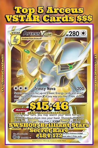 Top 5 Rarest Arceus VSTAR Pokémon Cards 🌟 #pokemon #pokemoncards #pokemontcg #pokémon #top5 #tcg