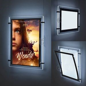 [Hot Item] Real Estate Office Window Hanging Acrylic Backlit Photo Poster Frame Crystal LED Light Box Sign Display Holder
