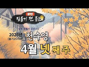 잠들기 전 듣는 천수경 4월 넷 째 주 ㅣ남원 영월사 금강스님ㅣ 한글 한자 자막 #기도성취 #공덕 #꿀잠 #가고싶은절