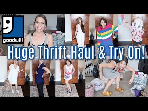 Huge Thrift Haul & Try On Haul! Loving The Treasures I found! Home Stuff, Shoes Clothes&Everything!