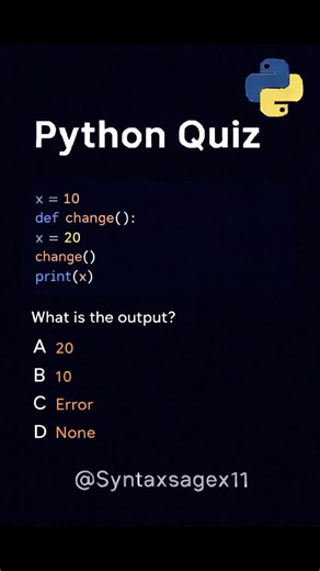 Comment your ANSWER 🫵 . . #syntaxsagex11 #programmer #python #coding #viral | syntaxsagex11