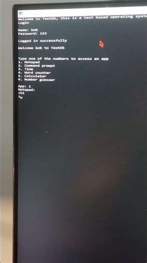 Text Based Operating system entirely out of python! 🧑‍💻#python