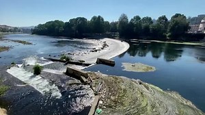 Low tide leaves Venice canals almost dry