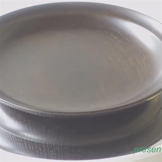 山中塗 木製 くりぬき 5寸皿 黒 すりうるし（１５ｃｍ）５枚組 回してみました