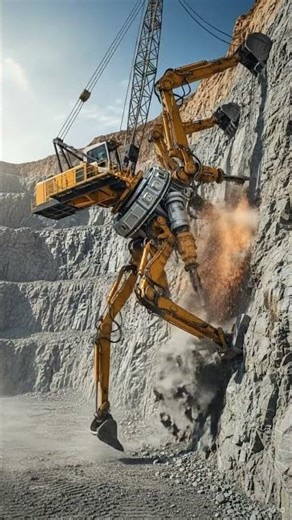 Spider-Like Robotic Mining Machine Climbing Cliffs | Ultra-Realistic AI(8K) #aimachines