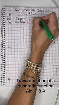 Alg. 1 8.4. Transformation of quadratic function #transformation #quadratic #vertexform