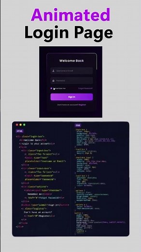 Animated Login Page Using HTML CSS #coding #css