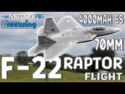 ALL NEW!! Freewing 70mm F-22 Raptor RC EDF Jet | 4000mAh Flight | Motion RC