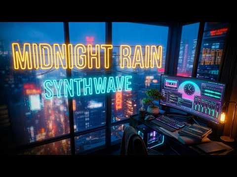 Deep Work Synthwave | Rainy Night Background Music