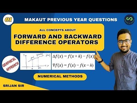 Forward and Backward Difference Operators | Difference Tables | Operators | Numerical Methods
