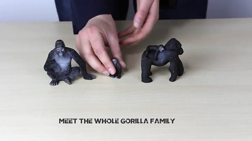 Terra by Battat – 4 Pieces Gorilla Toys Family Set – Realistic Gorilla Figurines – Zoo Animal Toys for Kids and Toddlers 3+ Years – Plastic Jungle Animals