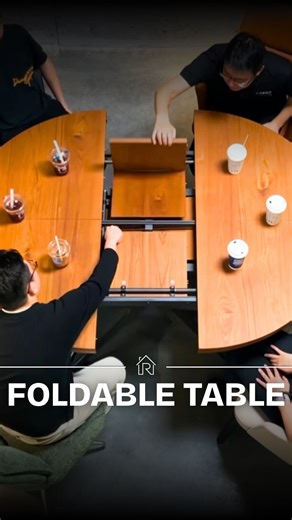 Refine Deco • Clever Home Interiors | It looks like a simple side table… until it blooms into a full dining spot. This circular foldable table expands with a smooth... | Instagram