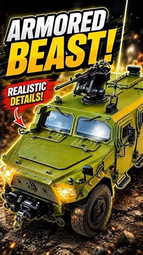 Amazing Armored Military Toy Vehicle 😱 Realistic Details & Machine Gun! 🚙 #shorts #toycar #toyotaae