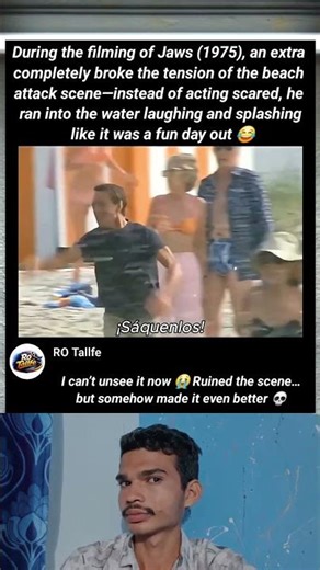 Jaws (1975) | The Extra Who Ruined the Beach Attack Scene 😂🦈