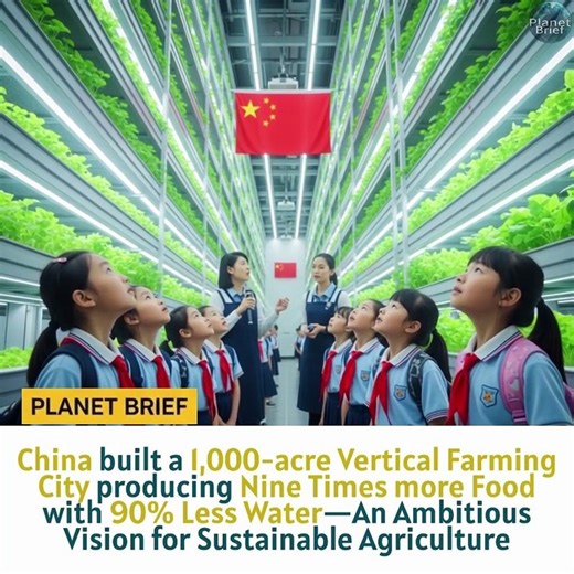 China built a 1,000-acre Vertical Farming City producing 9 Times more Food with 90% Less Water