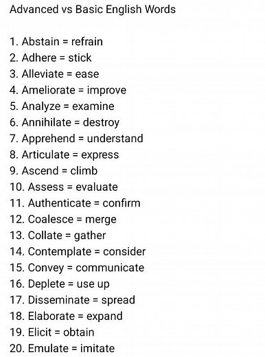 654K views · 2.3K reactions | Basic vs advanced English words. #education #learning #English #facebookviral | English Learning Academy | Facebook