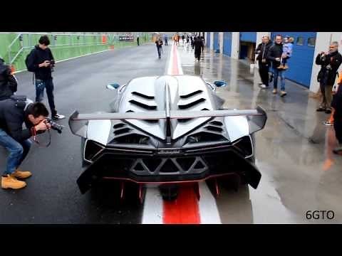 Lamborghini Veneno on track - Accelerations, Powerslides and Start Up
