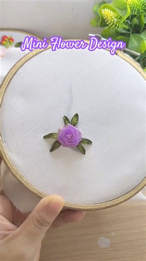 Mini Flower Ribbon Embroidery Design