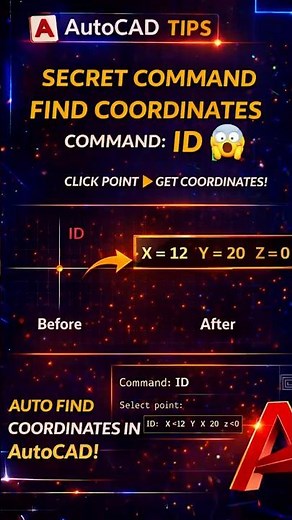 AutoCAD Secret Command 🚀 Find Coordinates in Seconds- #autocadtips #autocad #visioncadstudio