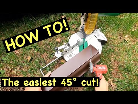 Gutter on the eve of a porch?!? HOW TO cut 45° angles EASY for an inside and outside STRIPE MITER!
